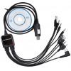 8 in 1 USB Programming Cable for Baofeng Kenwood TYT QYT Motorola AXU4100 Yaesu icom Walkie Talkie Radio Car Radio CD Software